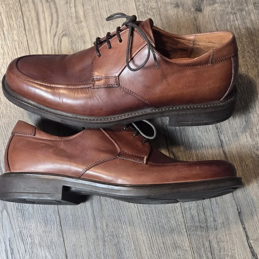 Johnston & Murphy 8.5 M Brown Leather Dress Oxford Shoe Laces 20-7112 Italy